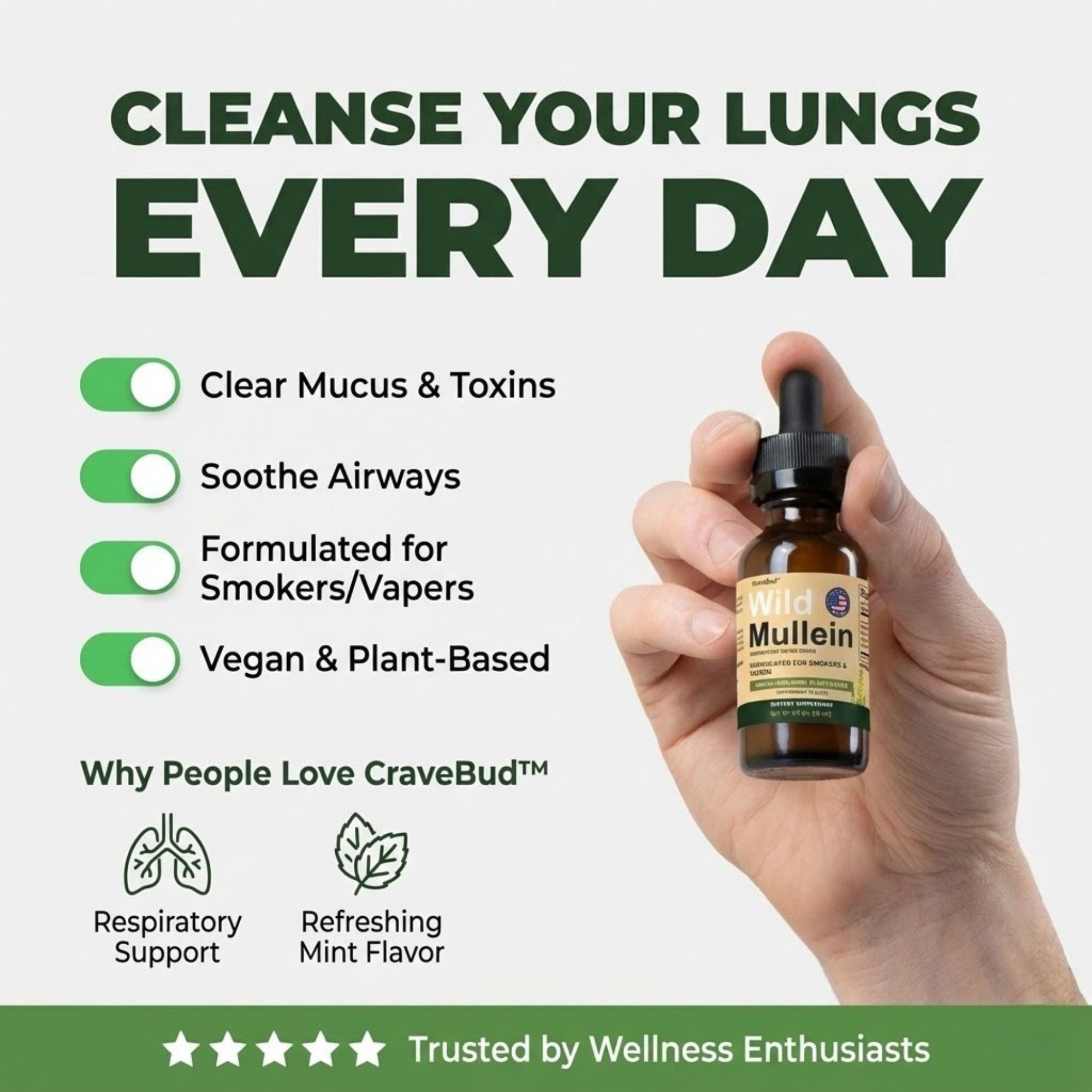 New Maximum Potency Wild Mullein Drops For Smokers | CraveBud