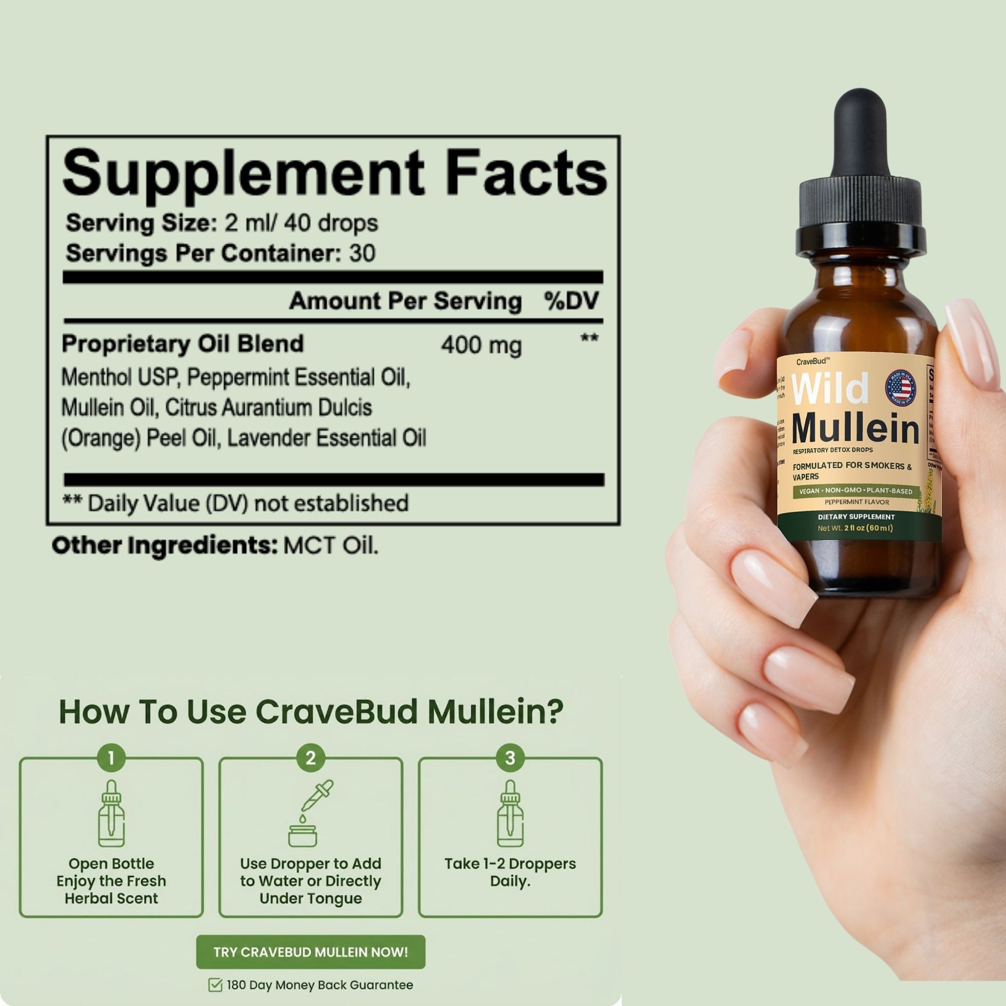 New Maximum Potency Wild Mullein Drops For Smokers | CraveBud