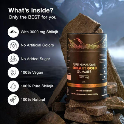 Himalayan Shilajit Gummies For Vapers/ Smokers - Fortified with Ashwagandha